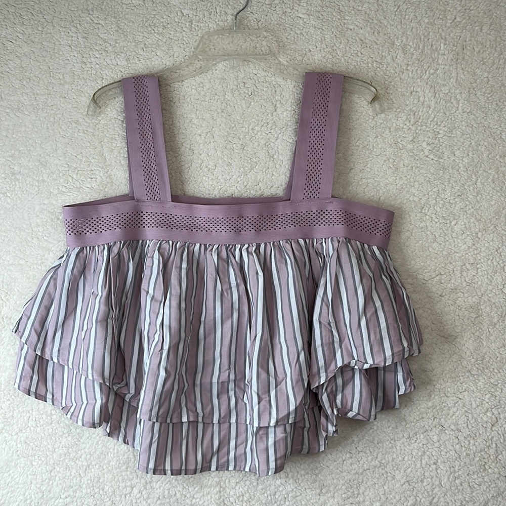 NWT Soncy Womens Square Neck Tank with Mesh Straps SIZE 2X PLUS SIZE